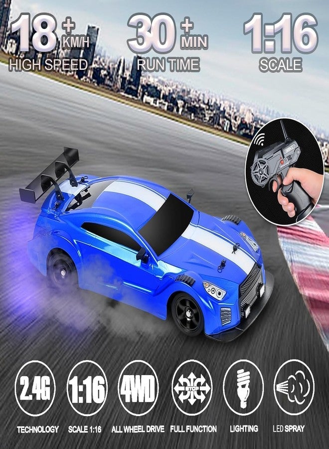 Daji RC Drift Car 1/16 Scale 2.4GHz 4WD Remote Control Sport Racing On-Road Vehicle with LED Light, Batteries and Drift Tires, Multicolor - Image 4